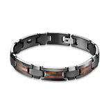 Men's Tungsten Steel Ceramic Bracelet Wooden Shell Bracelet