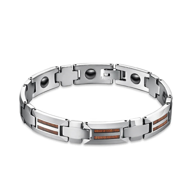 Men's Tungsten Steel Ceramic Bracelet Wooden Shell Bracelet