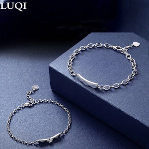 S925 Silver Plated Platinum Couple Bracelets