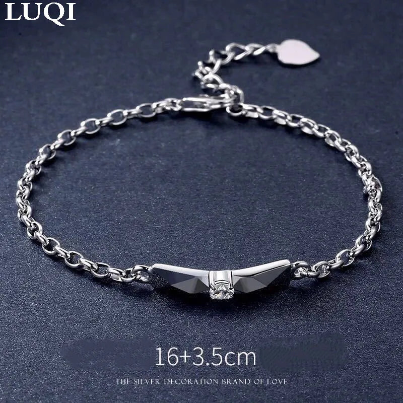 S925 Silver Plated Platinum Couple Bracelets