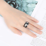 Crystal Ring Stainless Steel Ceramic Rings Healthy Jewelry Gift