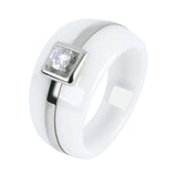 Crystal Ring Stainless Steel Ceramic Rings Healthy Jewelry Gift