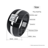 Crystal Ring Stainless Steel Ceramic Rings Healthy Jewelry Gift