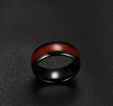 Mens Tungsten Wedding Rings with Wood Inlay Top Band