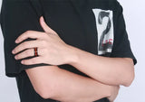 Mens Tungsten Wedding Rings with Wood Inlay Top Band