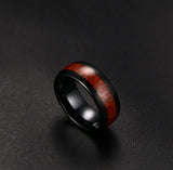 Mens Tungsten Wedding Rings with Wood Inlay Top Band