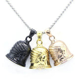 Motor Biker Skull Bell Pendant Stainless Steel Gift