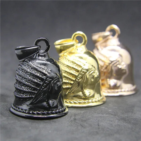 Motor Biker Skull Bell Pendant Stainless Steel Gift