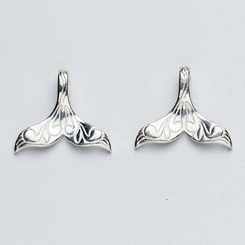 Mermaid Tail 925 Silver Charms 21x17mm Pendant DIY Jewelry Making
