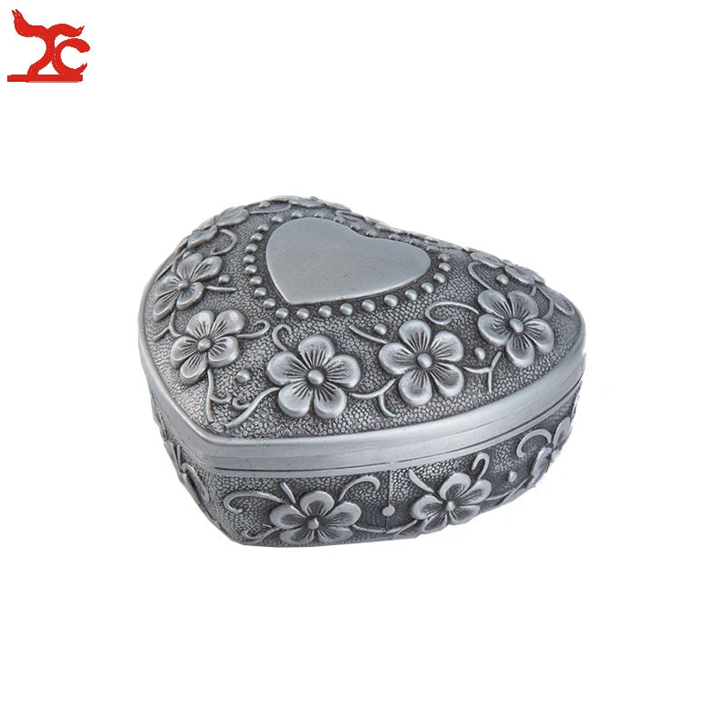 Metal Antique Jewelry Box Ring Jewelry Storage Organizer Chest