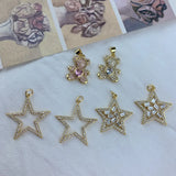 Metal CZ Zircon Animal Bear Bracelet Charms Necklace Pendant Women Fine Jewelry