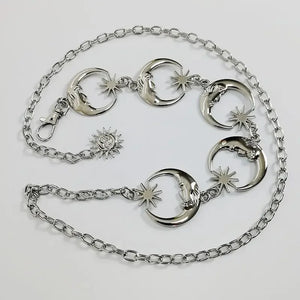 Metal Chain Belts Gold/Silver Crescent Moon Belts