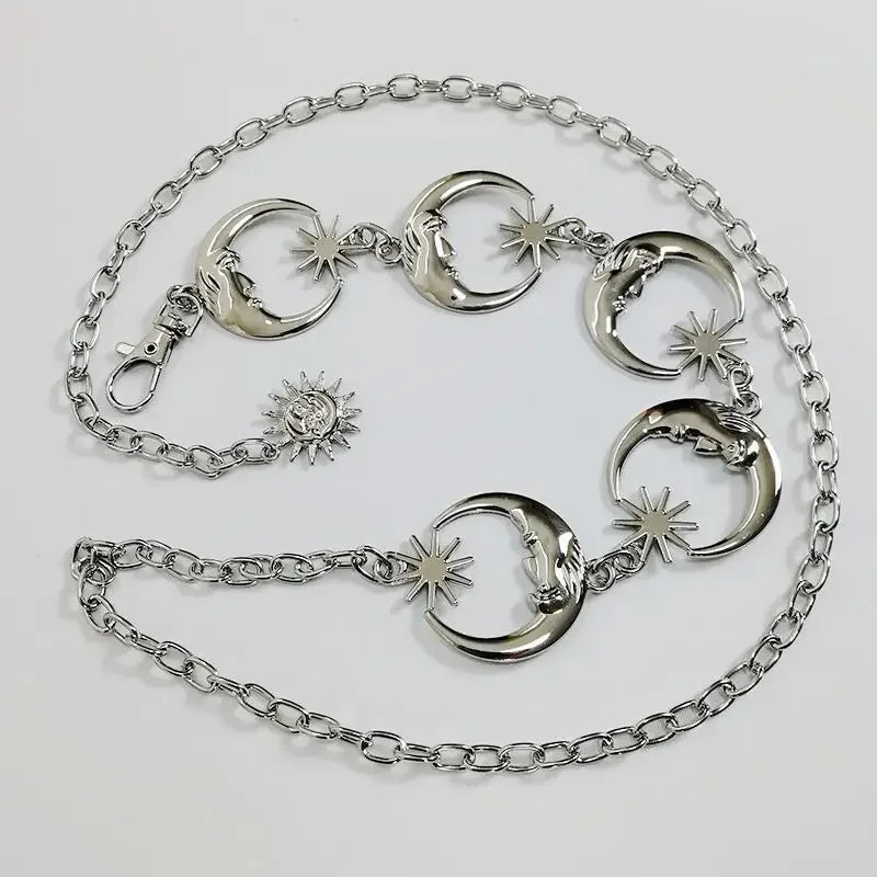 Metal Chain Belts Gold/Silver Crescent Moon Belts