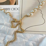 Metal Chain Pearl Thin Waist Chain for Dress Sweater Jeans