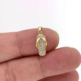 Zircon Metal Flip Flops Pendant Necklace Keychain