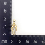 Zircon Metal Flip Flops Pendant Necklace Keychain