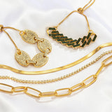 Geometric Bracelets Womens Full Drill Adjustable Multilayer Bracelets