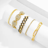 Geometric Bracelets Womens Full Drill Adjustable Multilayer Bracelets