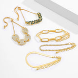 Geometric Bracelets Womens Full Drill Adjustable Multilayer Bracelets