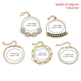 Geometric Bracelets Womens Full Drill Adjustable Multilayer Bracelets