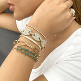 Geometric Bracelets Womens Full Drill Adjustable Multilayer Bracelets