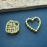 Metal Plated Rhinestones LOVE Heart Pendants Charms For Jewelry Making
