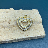 Metal Plated Rhinestones LOVE Heart Pendants Charms For Jewelry Making