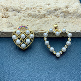 Metal Plated Rhinestones LOVE Heart Pendants Charms For Jewelry Making