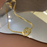 Studded Can Pull Ring Necklace Women Jewelry