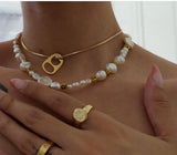 Studded Can Pull Ring Necklace Women Jewelry