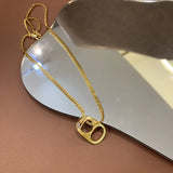 Studded Can Pull Ring Necklace Women Jewelry