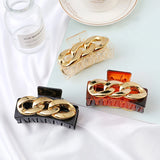 Geometric Square Hair Claw Chain Hair Clip for Woman Girls Hair Accessories