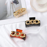 Geometric Square Hair Claw Chain Hair Clip for Woman Girls Hair Accessories