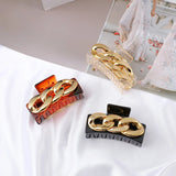 Geometric Square Hair Claw Chain Hair Clip for Woman Girls Hair Accessories