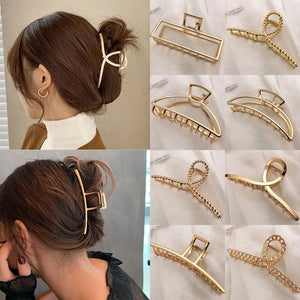 Geometric Metal Hair Clips For Women Crab Hairpin Girls Hair Accessories