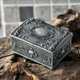 Vintage Metal Jewelry Casket Trinket Box