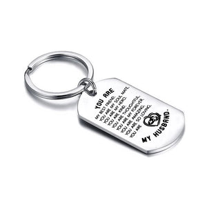 Husband Gift From Wife Metal Keychain You Are My Husband