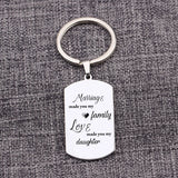 Family Love Metal Keychain for Daughter In Law Wedding Gift