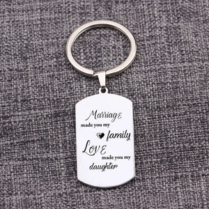 Family Love Metal Keychain for Daughter In Law Wedding Gift