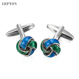 Metal Knot Cufflinks For Mens Lepton & Green Knots Cuff links