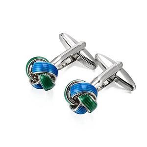 Metal Knot Cufflinks For Mens Lepton & Green Knots Cuff links