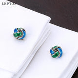 Metal Knot Cufflinks For Mens Lepton & Green Knots Cuff links