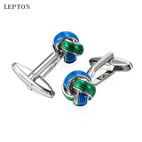 Metal Knot Cufflinks For Mens Lepton & Green Knots Cuff links