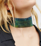 Metal Sequins Chokers Necklace Punk Gothic Shining Jewelry Colar