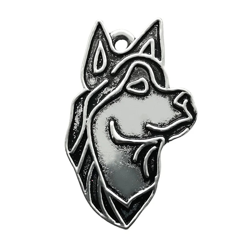 Metal Shiba Inu Head Pendant for Dog Jewelry Charm