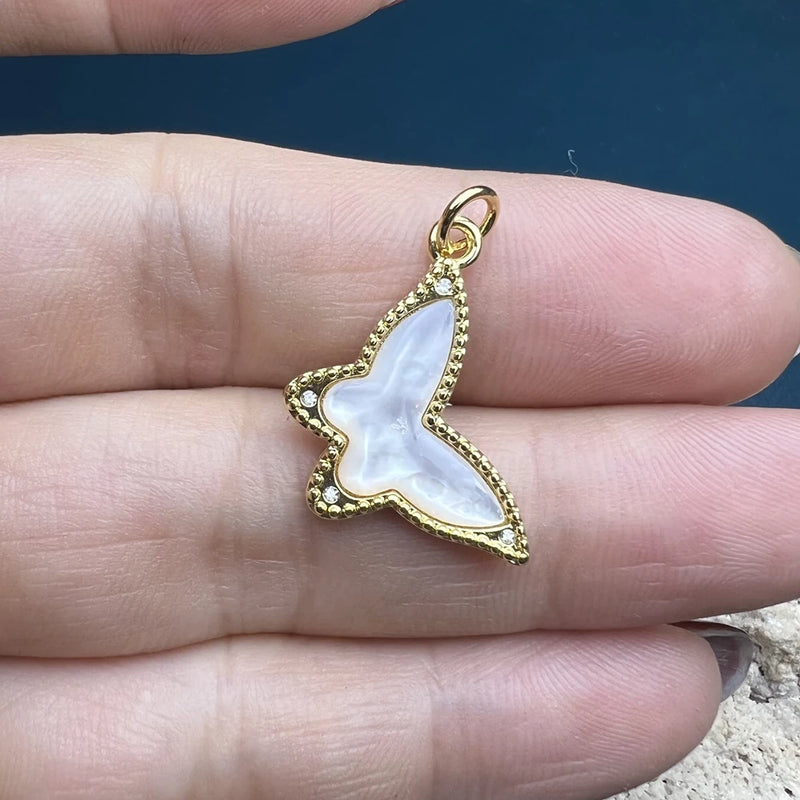 Metal Zircon Elephant Sea Shell Butterfly Pendants Charms for Jewelry Making