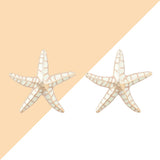 Metallic Candy Starfish Earrings Exaggerated Dangle Banquet Jewelry