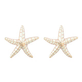 Metallic Candy Starfish Earrings Exaggerated Dangle Banquet Jewelry