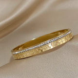 Zircon Bangles Bracelets for Women Charm Stainless Steel Layered Cuff Bracelet