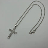 Micro Inlay Rhinestone Cross Pendant Necklace Couple of Men and Women